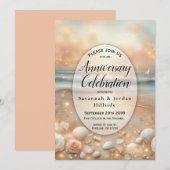 Strandbad Sparkle und Sonnenuntergang Einladung (Vorne/Hinten)