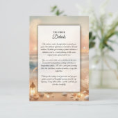 Strandbad Sparkle und Sonnenuntergang Hochzeit Begleitkarte (Stehend Vorderseite)