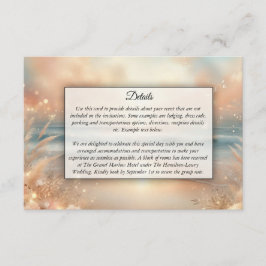 Strandbad Sparkle und Sonnenuntergang Hochzeit Begleitkarte