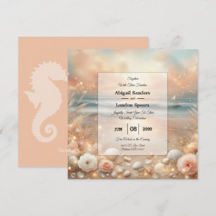 Strandbad Sparkle und Sonnenuntergang Hochzeit Einladung