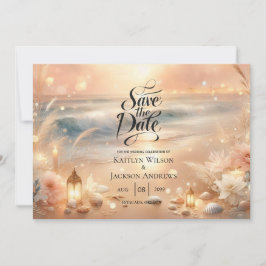 Strandbad Sparkle und Sonnenuntergang Hochzeit Save The Date