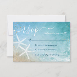 Strandbad Starfish Hochzeit am Strand RSVP Karte