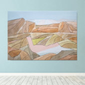 Strandbad Strandfarbe Linien Printmedien Leinwanddruck (Insitu (Holzboden))