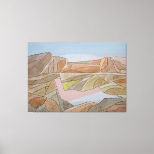 Strandbad Strandfarbe Linien Printmedien Leinwanddruck