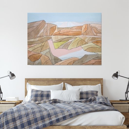 Strandbad Strandfarbe Linien Printmedien Leinwanddruck (Insitu (Schlafzimmer))