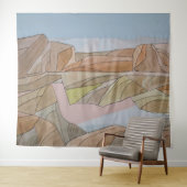 Strandbad Strandfarbe Linien Printmedien Wandteppich (Beispiel (Horizontal))