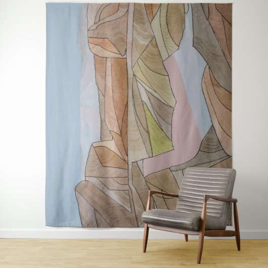 Strandbad Strandfarbe Linien Printmedien Wandteppich (Beispiel)