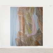 Strandbad Strandfarbe Linien Printmedien Wandteppich (Vorderseite)