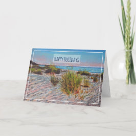 Strandbad Sunset Shoreline Kunst-Urlaub Feiertagskarte