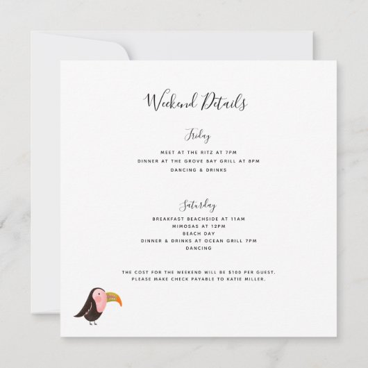 Strandbad Tropical Einladung (Rückseite)