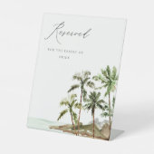 Strandbad "Tropical Palm Trees" vorbehalten Sockelschild (Vorderseite)