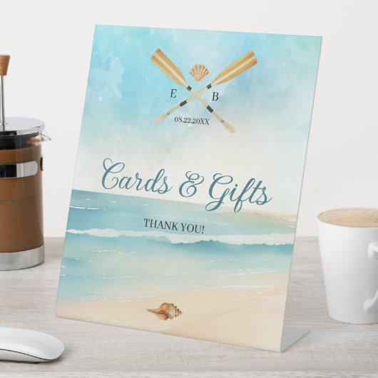 Strandbäder Hochzeitskarten und Geschenke für Wass Sockelschild (In Situ)