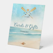 Strandbäder Hochzeitskarten und Geschenke für Wass Sockelschild (Vorderseite)