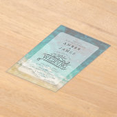 Strandbäder Strandlinie Art Wedding Acryleinladungen (Ablage )