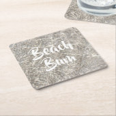 Strandbadestrand Sand Sommer lustig Rechteckiger Pappuntersetzer (angewinkelt)