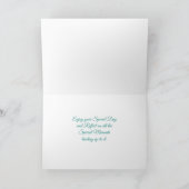 Strandbadezene Aquamarine Blume Geburtstag Karte (Innenseite)