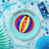 Strandball-Spaß farbenfroh Pappteller (Party)