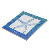 Strandbäume an der Strandküste Weißes Dekor Fliese (Seite)