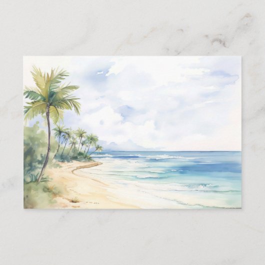 Strandbäume QR Code Probe Dinner Begleitkarte (Rückseite)