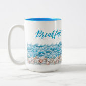 Strandbecher Frühstück mit Aussicht Zweifarbige Tasse (Links)