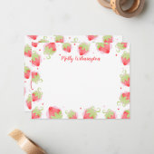 Strandbeeren Niedlich Girl Note Card Mitteilungskarte (Vorderseite/Rückseite Beispiel)