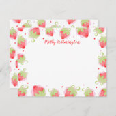 Strandbeeren Niedlich Girl Note Card Mitteilungskarte (Vorne/Hinten)