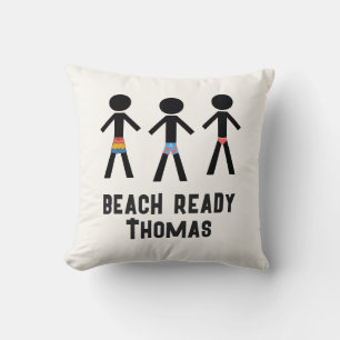 Strandbereit - Drei angezogene Männer Kissen