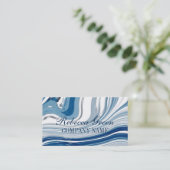 Strandblau-Marmor Visitenkarte (Stehend Vorderseite)