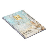 Strandblau-Sand-Seesterne-Muschel-Logo Notizblock (Rechte Seite)