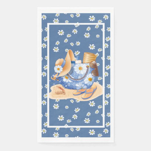 Strandblaue Papiertücher für Gäste Serviette (Vorderseite)