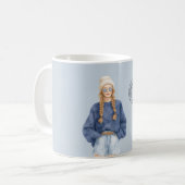 Strandblauer Pullover Kurze Rothaarige Kaffeetasse (Vorderseite Links)
