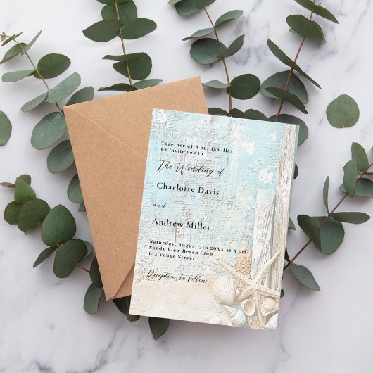 Strandblauer Seesterne Einladung