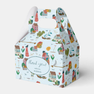 Strandblaues Babyshower-Dankeschön Geschenkschachtel