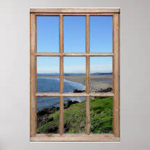 Strandblick-Illusion aus einem Fenster aus Kunstho