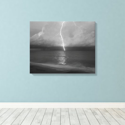 Strandblitz Leinwanddruck (Insitu (Holzboden))