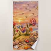 Strandblüten Strandtuch (Vorderseite)