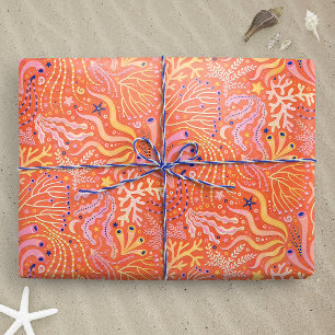 Strandboho-Seegras Orange Geschenkpapier