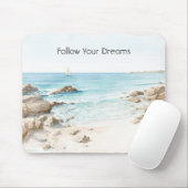 Strandboot mit Meeresblick  Mousepad (Mit Mouse)