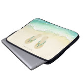 Strandbotanische Flip Flops Laptopschutzhülle (Vorne Knopf)