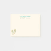 Strandbotanische Flip Flops Post-it Klebezettel (Vorderseite)