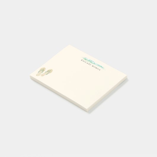 Strandbotanische Flip Flops Post-it Klebezettel (angewinkelt)