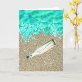 Strandbotschaft in Flaschenküstenlandschaft Karte (Gelbe Blume)