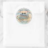 Strandbücher Sommerlesedesign Runder Aufkleber (Tasche)