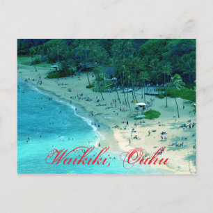 Strandbucht bei Waikiki in Oahu Postkarte
