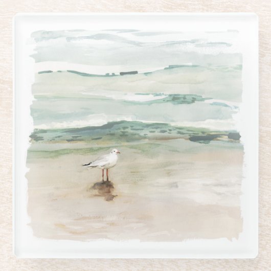 Strandbucht Glasuntersetzer (Vorderseite)