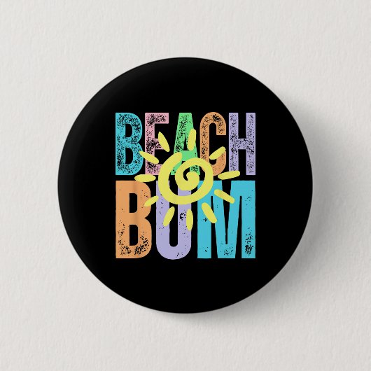 Strandbum Distressed Sommerurlaub Strandleben Su Button (Vorderseite)
