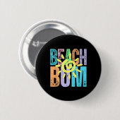 Strandbum Distressed Sommerurlaub Strandleben Su Button (Vorne & Hinten)