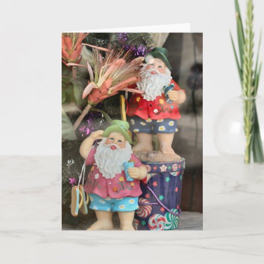 Strandbum Santa Feiertagskarte (Vorderseite)