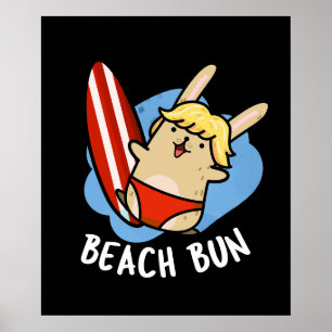 Strandbummel Lustiger Hase Wortspiel Dunkler Hinte Poster