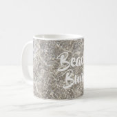 Strandbumwasser im Sommer Sandstrand Kaffeetasse (Vorderseite Links)